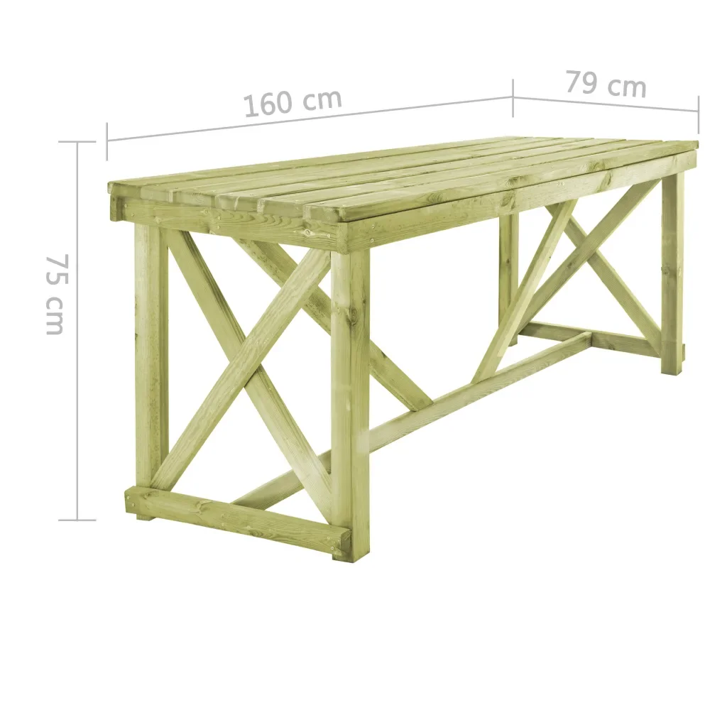 Garden Wooden Bench Impregnated Pinewood Furniture Dining Patio Outdoor Seat FSC
