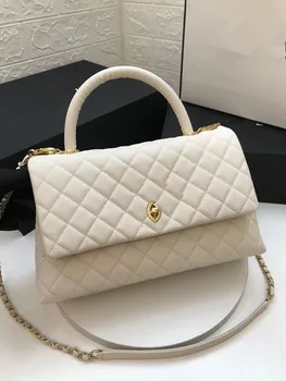 

High end customized brand luxury women's handbag cowhide caviar Crossback bag coco rhombic Europe and America