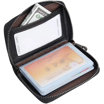 

LJL-Magnetically Shielded RFID Men and Women Leather Multifunction Card Package Documents Package Admission Package Credit Card