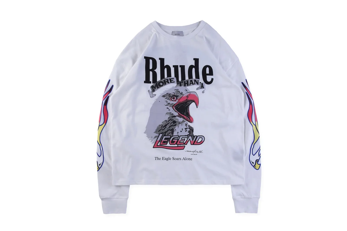 RHUDE толстовки для мужчин женщин оверсайз Орел пирнт 1:1 высокое качество с длинным рукавом RHUDE X Maxfield Толстовка La RHUDE толстовки