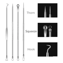 4 шт. Пинцет для удаления угрей набор машин для удаления прыщей иглы для удаления черных точек инструмент для удаления черных точек с коробкой