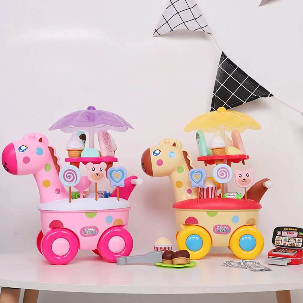 Имитация мини тележка для девочек и мальчиков конфеты машина Мороженое магазин супермаркет детская игровая тележка с мороженым