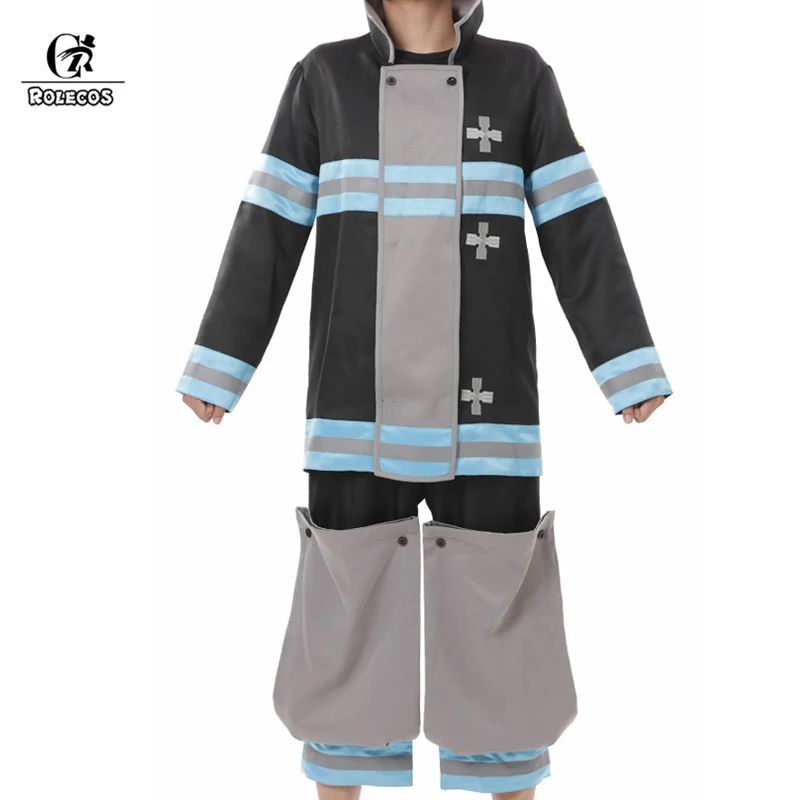 

ROLECOS Anime Fire Force Cosplay Enen no Shouboutai Cosplay Shinra Costume Tamaki Maki Firefighter Uniform Women Men Outfit