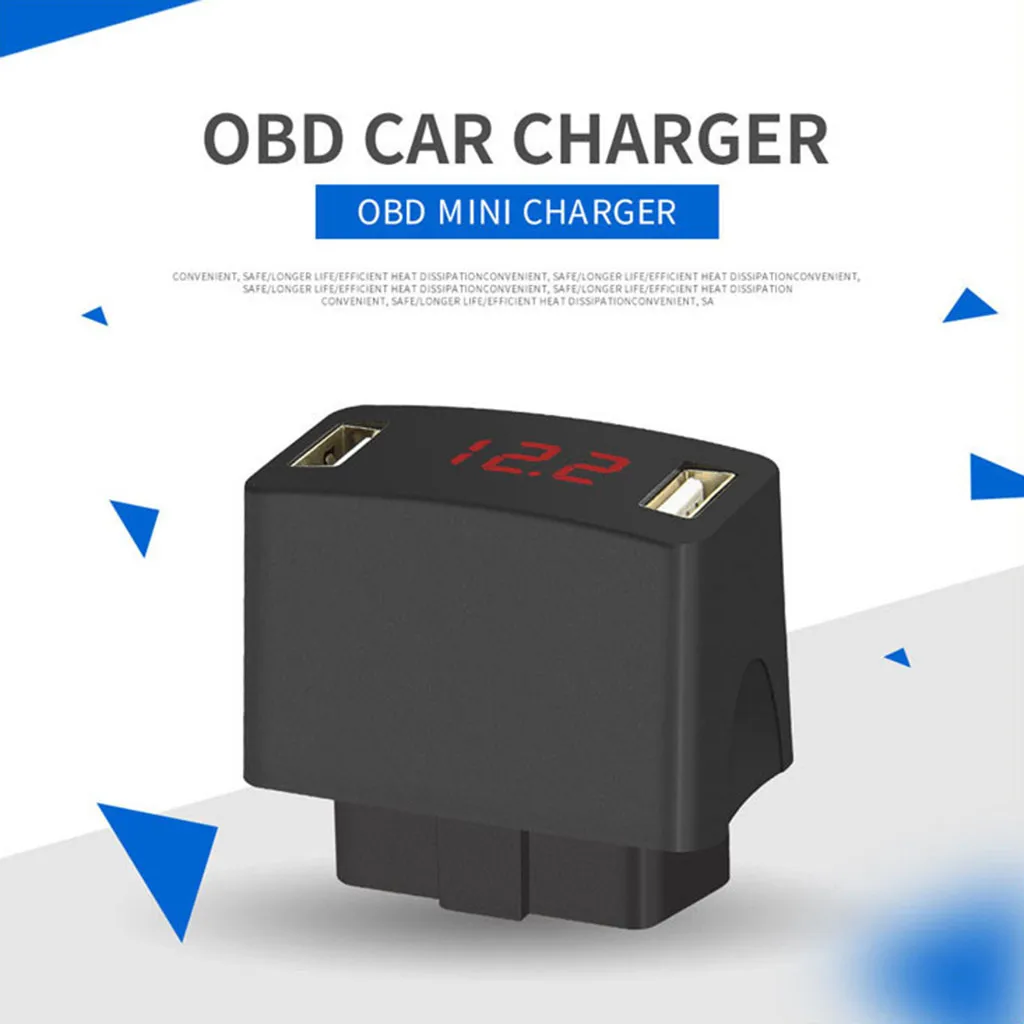 Быстрый Зарядное устройство OBD Мини автомобиль внедорожник 12/24V зарядка через usb 2 Порты Батарея защиты