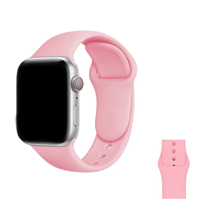 Silicone Strap For Apple Watch Band  7 41mm/45mm Series 6 SE 5 4 42mm/44mm Rubber Wristband iWatch 3 2 1 38/40mm Smart Bracelet 39