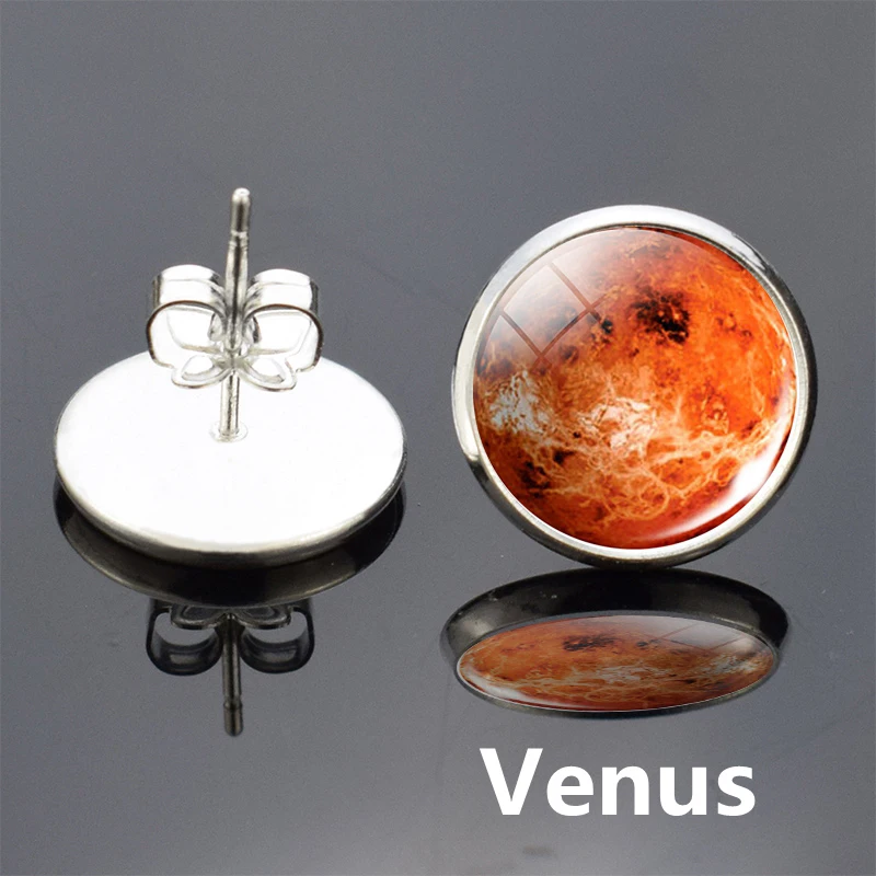 Серьги в форме Луны, солнечная система, земля, солнце, Марс, Сатурн, звезды-крючки, серьги, женские серебряные Висячие серьги, ювелирные изделия для ушей, Рождественский подарок - Окраска металла: Venus