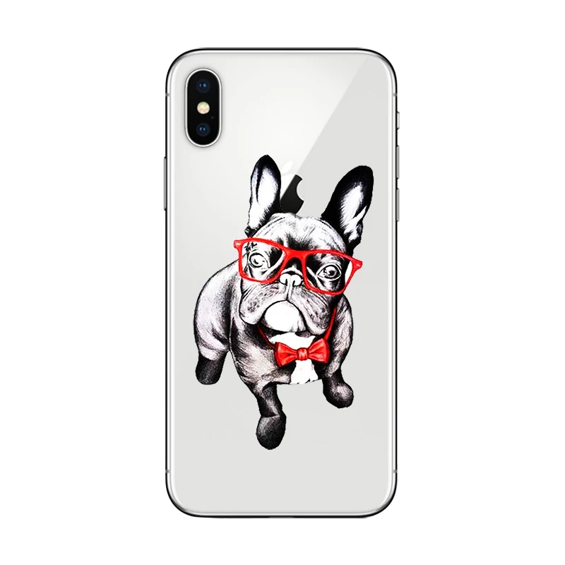 Ciciber милые чехлы для телефонов с животными Мопсом собакой iPhone 7 8 6 6s Plus X XR XS MAX Φ SE