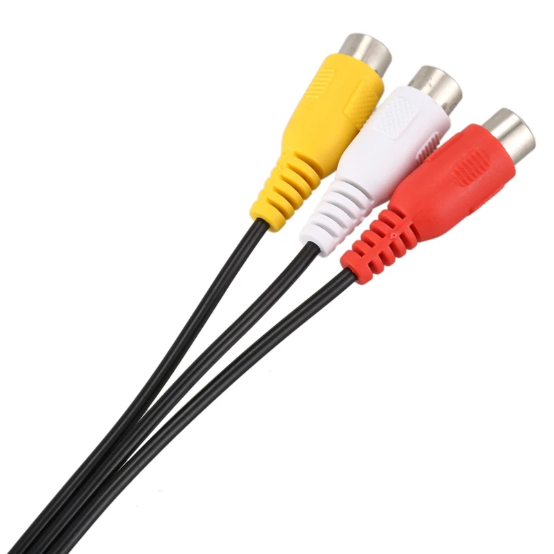3,5 мм штекер в 3 RCA женское Аудио Видео av-кабель 22 см