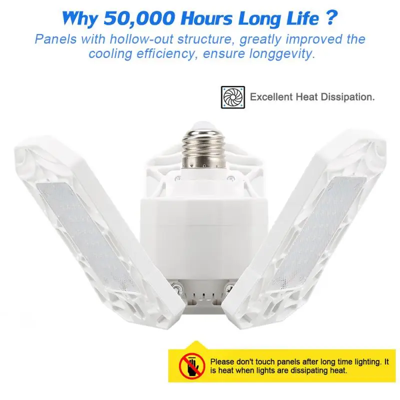 Потолочный светильник s E26 40/60 Вт Deformable Led для гаража Домашний Светильник