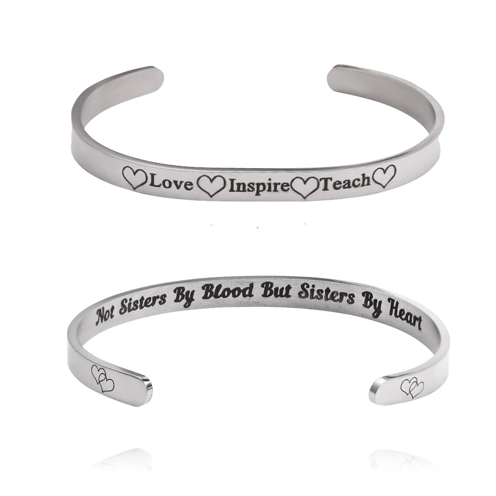 

Best Friends Bracelets Graduation Farewell Gift Friendship Jewelry Not Sisters by Blood But Sisters by Heart Bangle Bracelet