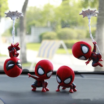 Spiderman Car Shaking Head Doll Interior Decoration Marvel Auto Interior Decoration Car Goods Automotive Interior Accessories 2