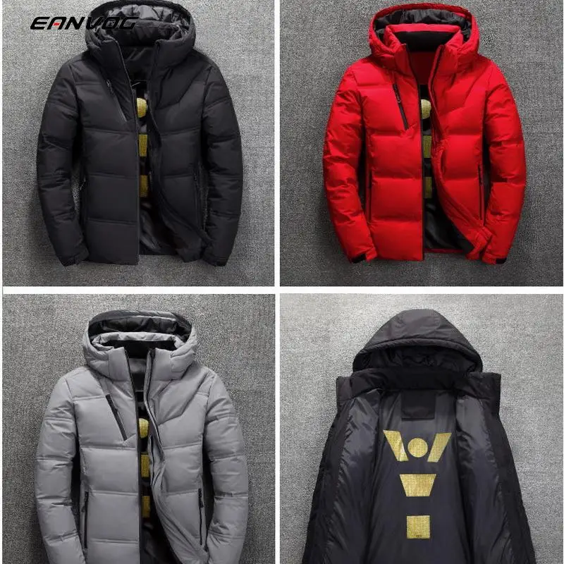 

Fashion Winter White Duck Down Jacket Men Jacket Mens Quality Thermal Thick Coat Snow Red Black Parka Male Warm Outwear