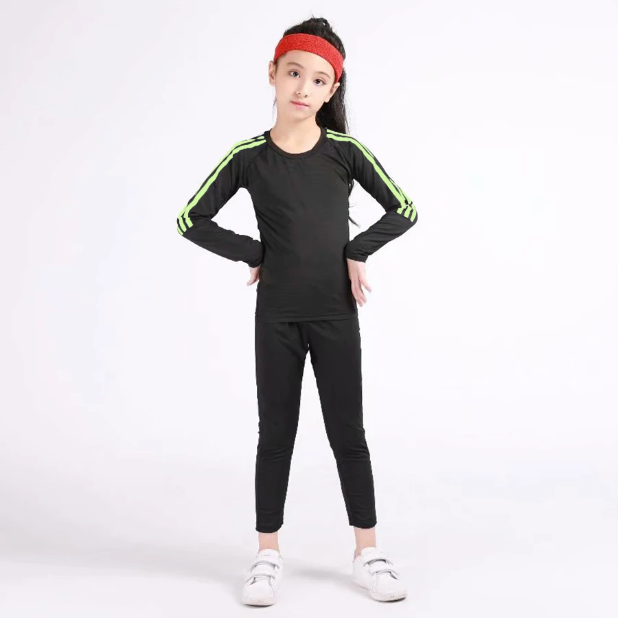 3 комплекта детских компрессионных костюмов термобелье футбольный тренировочный костюм спортивные шорты, колготки, футболка детская одежда