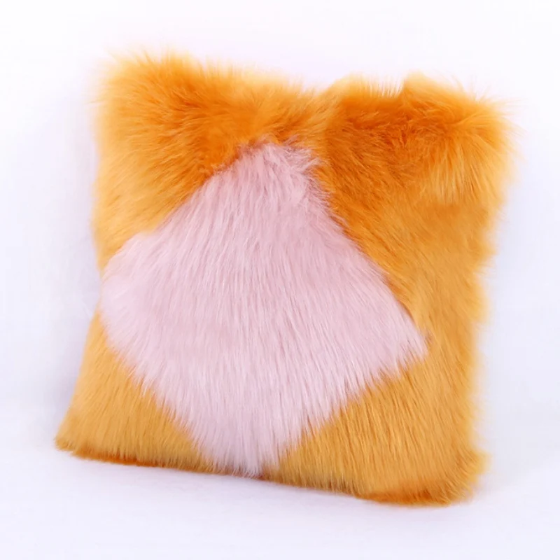 8 Colors Soft Plush Patchwork Color Design Pillowcase Home Decoration Pillow Cover Car Sofa Pillow Cushion Covers 40x40cm - Color: A8