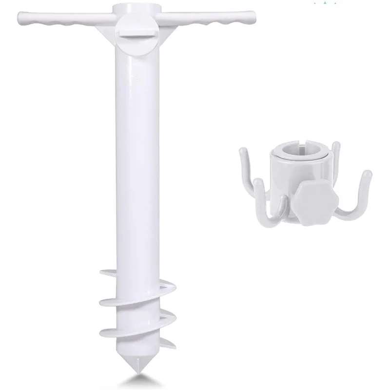 Beach Umbrella Sand Anchor beach umbrella plug base umbrella stand holder parasol base stand 3/5 Spiral Safe Stand With Holder Hanging Hook For Strong Winds Fits All Beach Umbrella