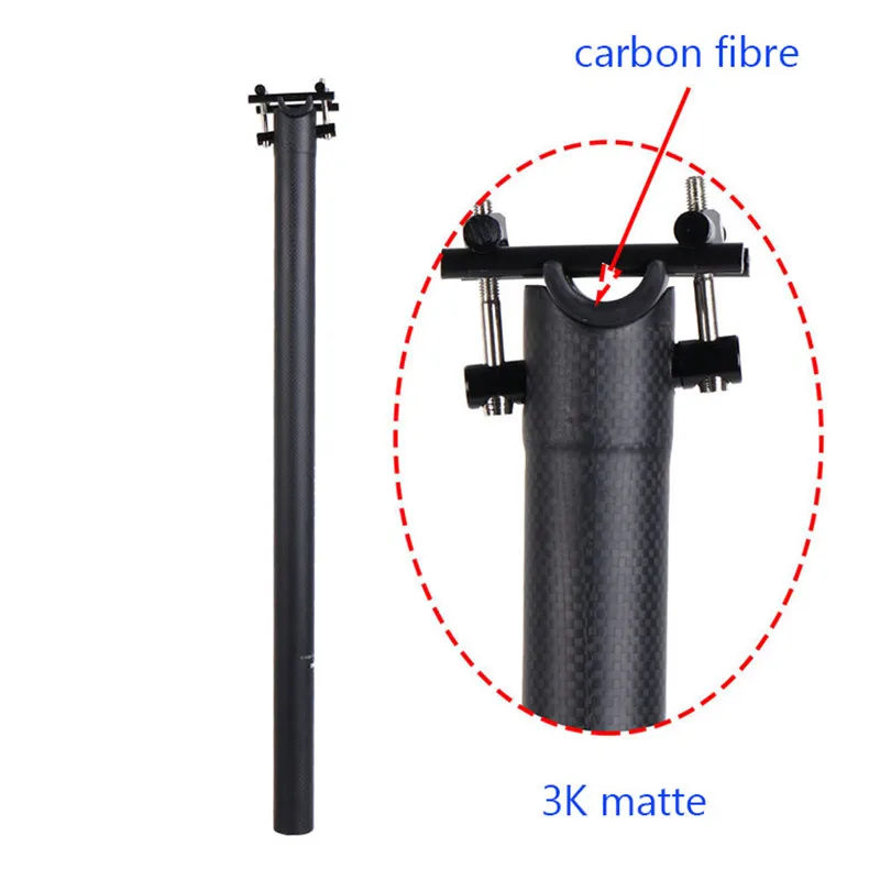 31,8X580 мм углеродное волокно Велосипедное Сиденье для Brompton складной велосипед легкий 275 г T800 3 к глянцевая матовая подседельный штырь - Цвет: 3K matte