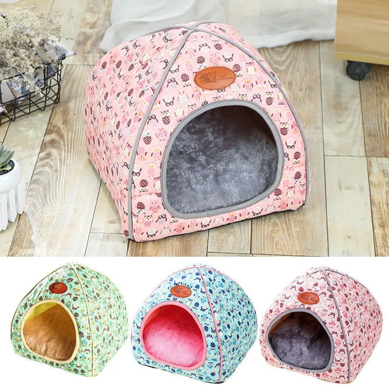 Домашние животные дом Igloo флисовая зимняя теплая кровать для щенка домик собаки