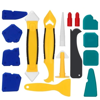 

Silicone Caulking Tool Kit 16 Pcs Sealant Remover Multifunctional Caulk Remover for Kitchen Bathroom Room Floors