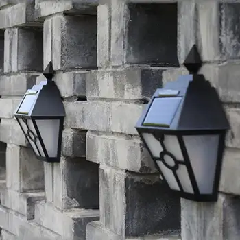 

Retro Hex LED Solar Wall Lamp Falme Pane IP65 for Outdoor Fence Stair Light