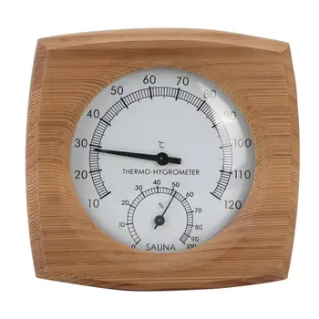 

Thermometer 2-In-1 Indoor Wood Thermo-Hygrometer Thermometer Hygrometer Steam Room Sauna Room Hygrometer