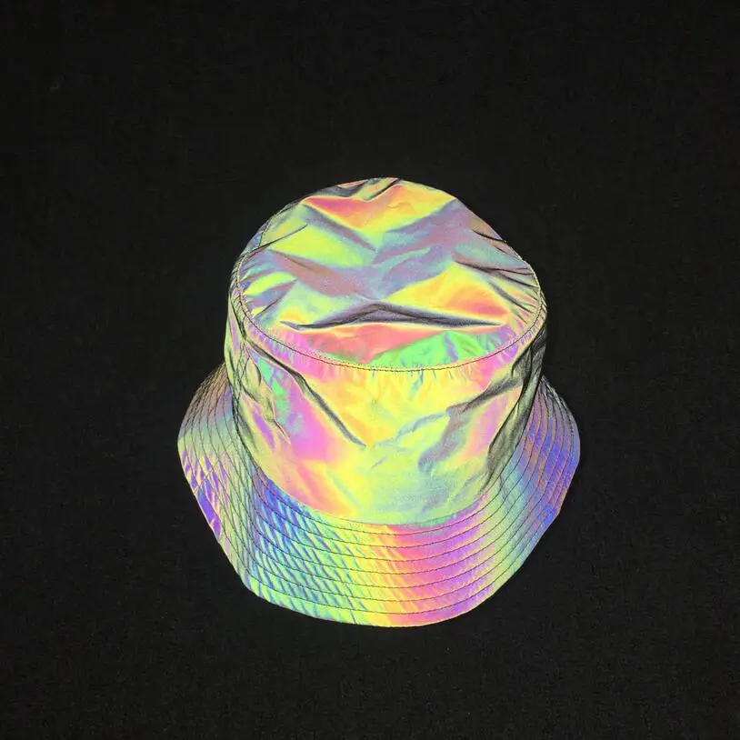 Для мужчин wo Для мужчин разноцветное светоотражающее ведро шляпа ночь в стиле «хип-хоп» Светоотражающие кепки унисекс шляпа рыболова