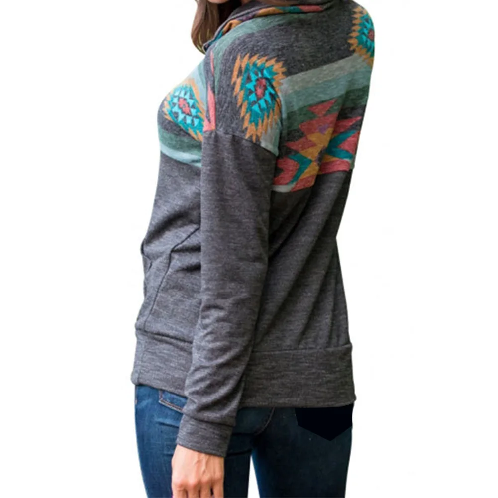 

Printing Slim Women Hoodie Casual Half Zip Cotton Blend Daily Outwear Fitness Shopping Office Soft Long Sleeve Top