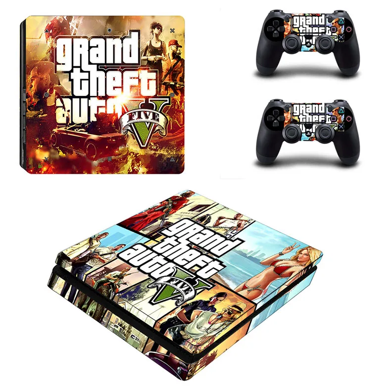 GTA 5 PS4 Slim Skin Play station 4 Slim sticker s Vinilo sticker для sony Playstation 4 Slim консоли и контроллера