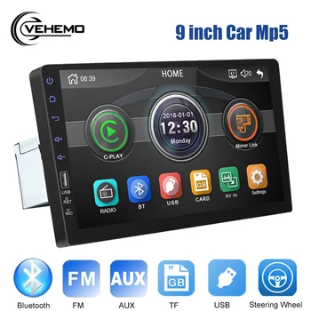 

1 Din Car Radio HD 1080P 9 Inch Car MP5 Touch Screen Digital Display Bluetooth Multimedia Mirrorlink GPS Carplayer DC12V