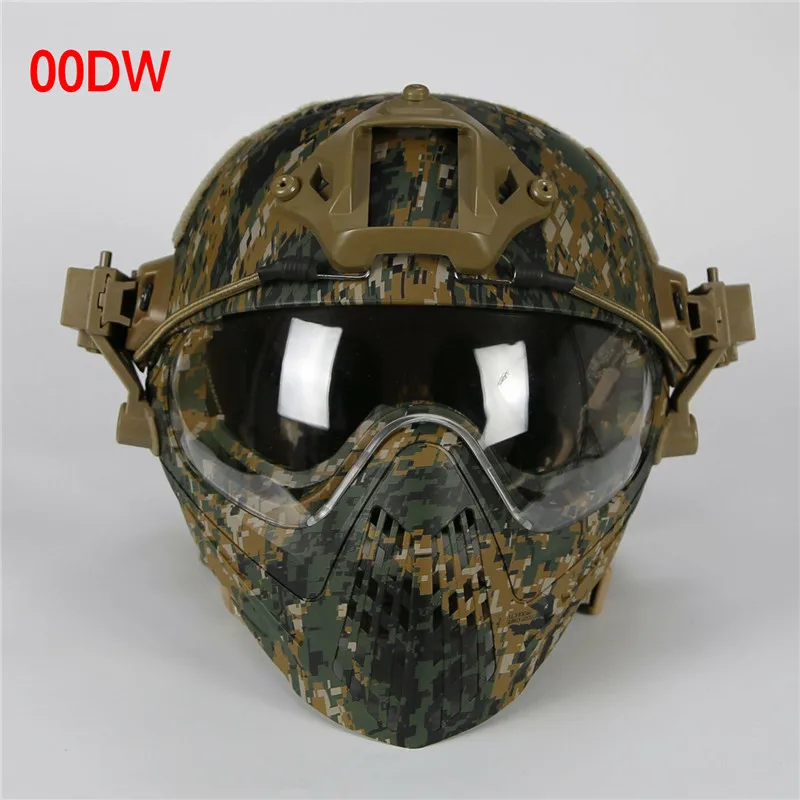 New Military Tactical Protective Helmet Airsoft Full Face Protection with Goggle Len Full Face Motorcycle Helmet