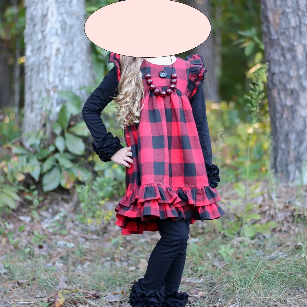 Цена, рождественское черное кружевное клетчатое платье для девочек с буйвола, объемное платье с оборками и рукавами на пуговицах