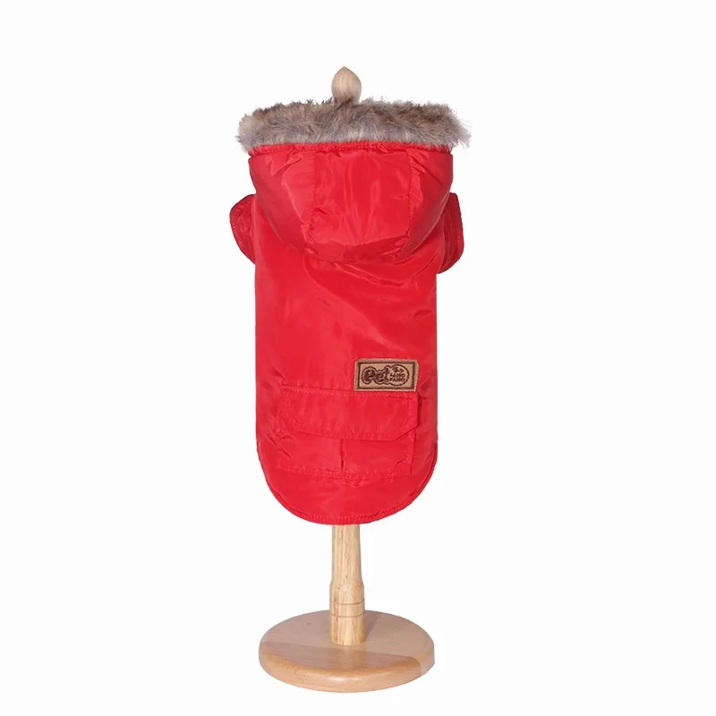 Pet Dog Warm Down Clothes Jacket with Plush Caps Solid Outdoor Sport Coats for Puppy Autumn Winter Coats Pet Dog Winter Supplies