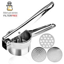 Нержавеющая сталь картофелечистка-Ручная Картофелемялка для картофеля, фруктов, овощей, сквоша, детского питания и более 3 взаимозаменяемых