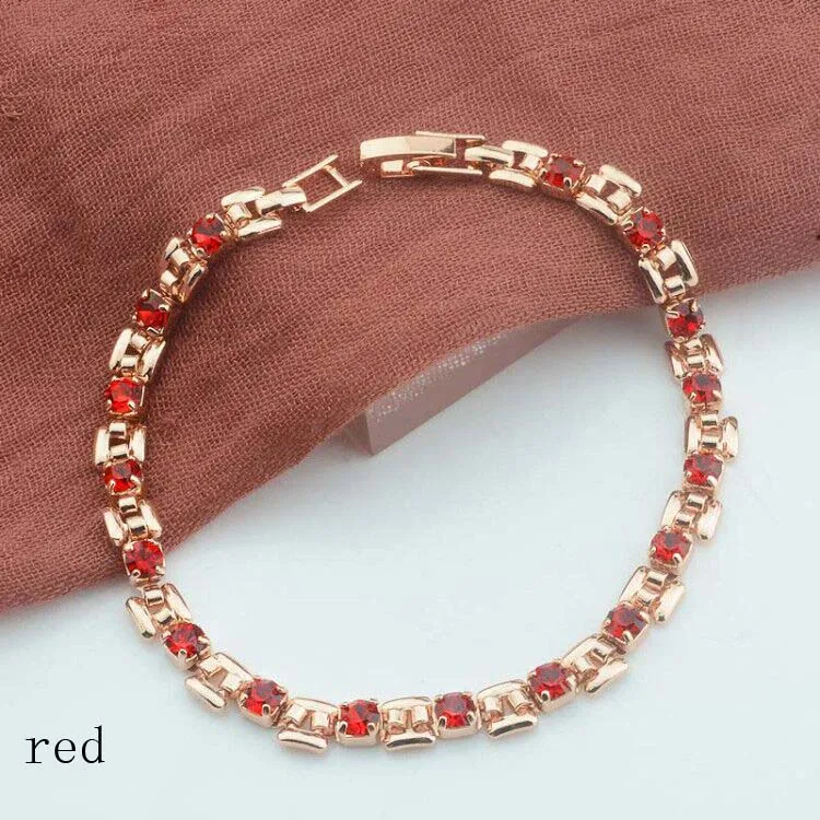 9 Color Women Girls Cubic Zircon Stone Bracelets Zircon Bracelets Cubic Zirconia Bracelet Wrist Square Shaped Bracelets