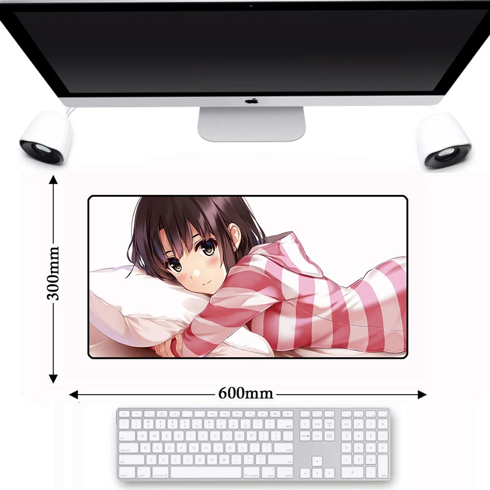 

Large Natural Rubber Anime Locking Edge Computer Mouse Pad Anti-slip Laptop Gamer Keyboard Mousepad Mat Mattapis de souris Gamer