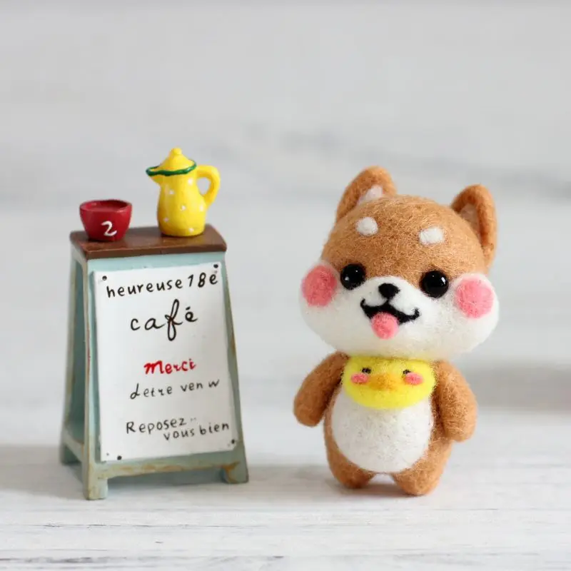 Baby Dog Wool Felt Craft DIY Unfinished Poked Set Handcraft Needle Material Bag