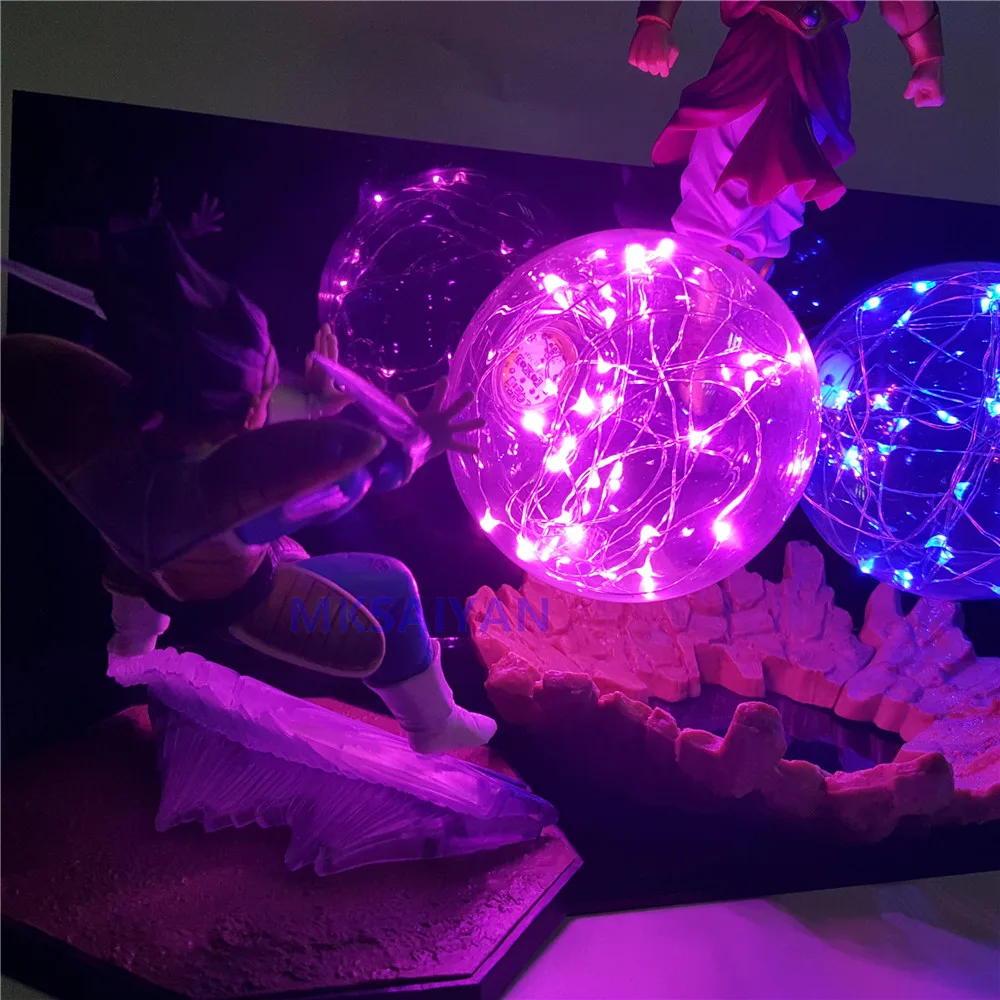 Dragon Ball Z Vegeta Goku VS Broly экшн Аниме фигурки ночные светильники 3D Сон Гоку фигурка Супер Saiyan DIY Набор лампа игрушка