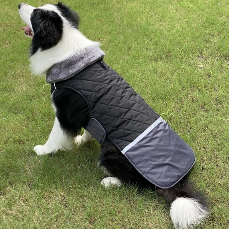 Reversible Dog Padded Jackets Winter Dog Clothes for Medium Large Dogs