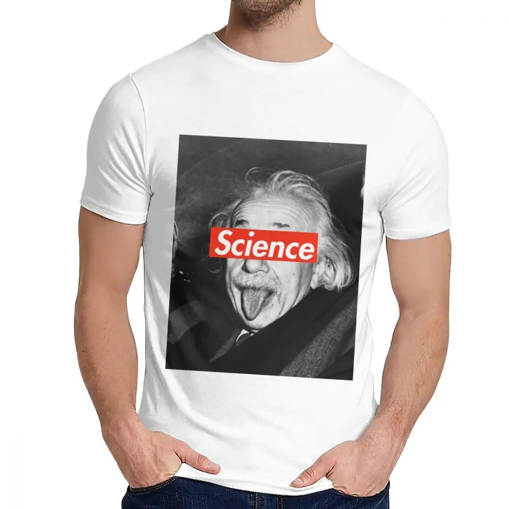 

Round Neck Albert Einstein Science T-shirt Popular Man Comfortable La Camiseta Design For Unisex