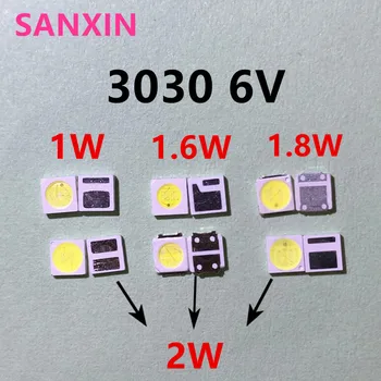 

50pcs 3030 Backlight High Power LED DOUBLE CHIPS 1w 1.5W 2w 3V-3.6V 6v lextar JUFEI AOT Cool white PT30A66 TV