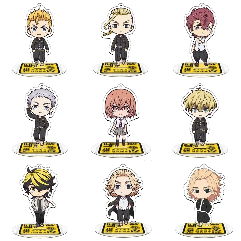 Anime Tokyo Revengers Stand Model Plate Cartoon Figure Takemichi Hinata Manjiro Ken Atsushi Chibi Desktop Decor