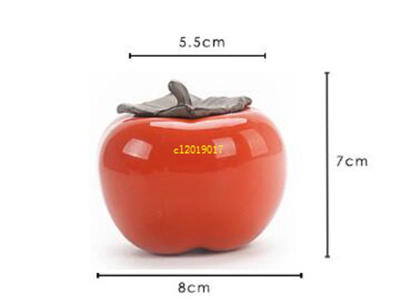 Creative new persimmon tea pot persimmon heart ceramic seal jar