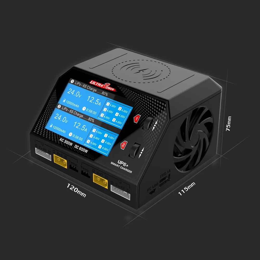 UP6 PLUS AC 2x150W DC 2x300W двойное выходное умное зарядное устройство для баланса для Радиоуправляемый fpv-дрон модель самолет гоночный автомобиль SpeedBoat