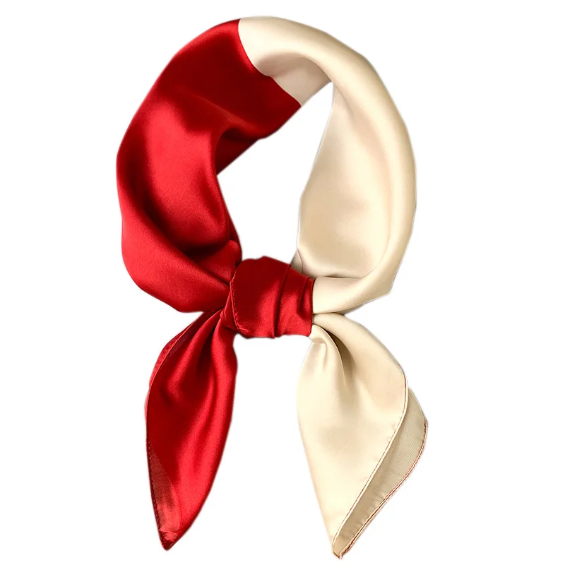 

luxury Sunscreen Square Scarf For Women Korean Sweet Shawl Simulation Silk Chic Hair Band Head Scarves 70x70cm