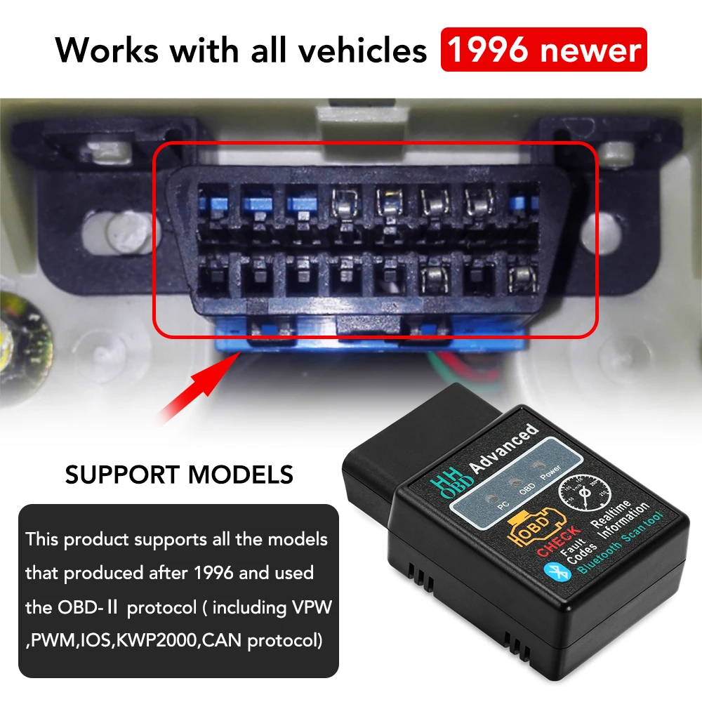 Автомобильный диагностический сканер Elm327, Elm327 obd2 мини-сканер ...