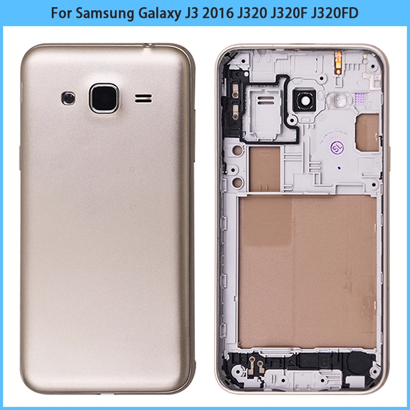 10 шт в упаковке новая J320 полный корпус чехол для Samsung Galaxy J3 2016 J320F J320FD Крышка