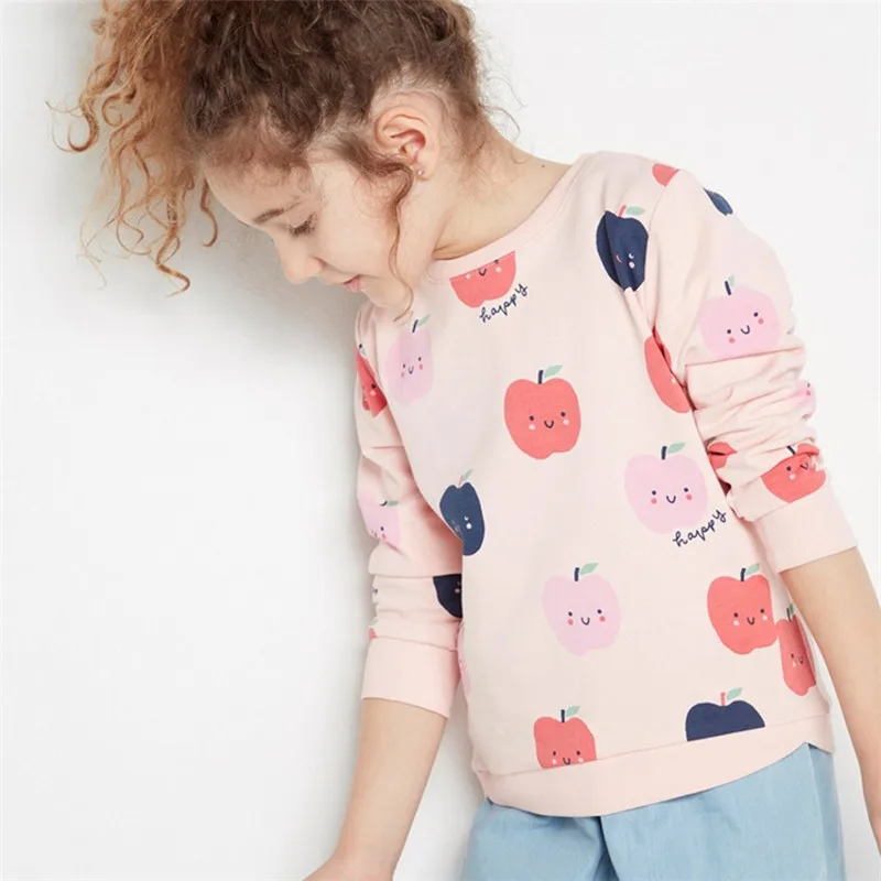 Детские хлопковые толстовки для девочек; Новая 2019 яблоки с Модная одежда для детей, Детская мода, одежда для детей на осень и весну, верхняя