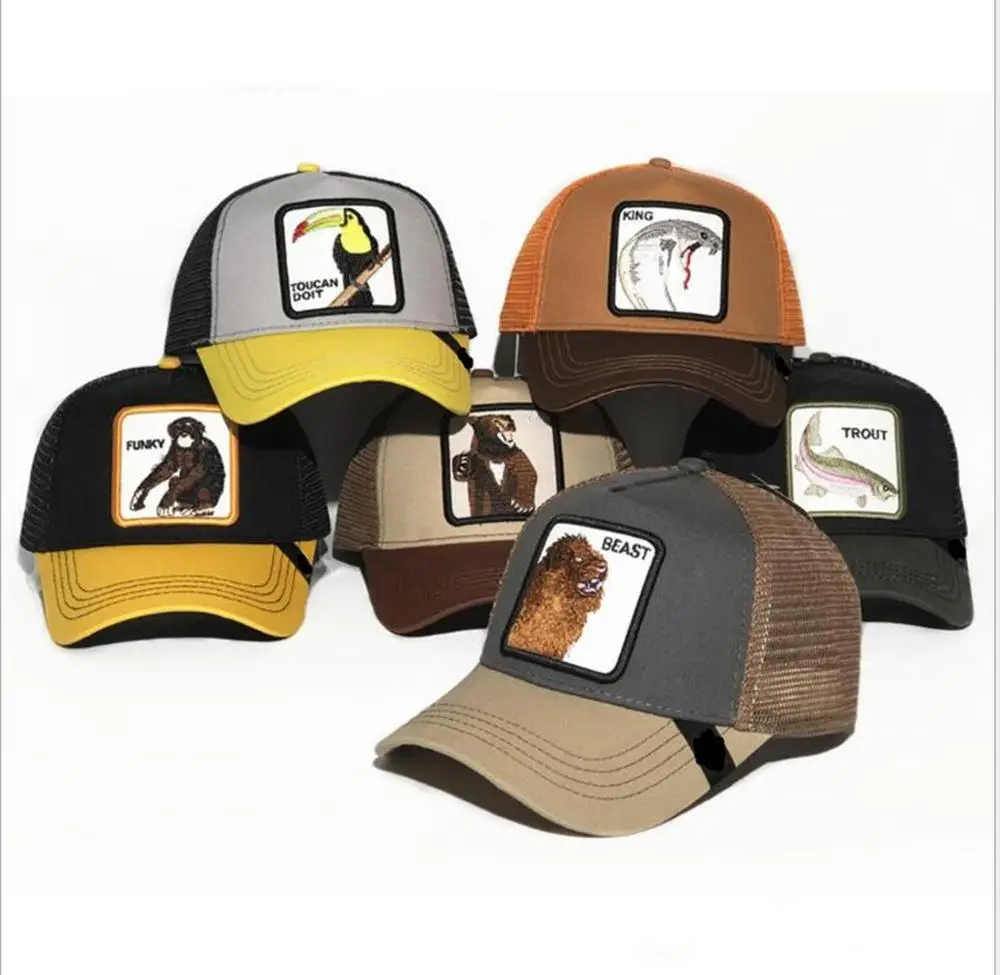 Новая Кепка-тракер бейсболка Регулируемая Новая серия животных вышивка