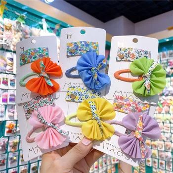 

Lovely Princess Baby Girl Korean New Children's Cloth Bow Hairpin Little Girls Colorful Flower Princess Bb Hairpin With Fringe