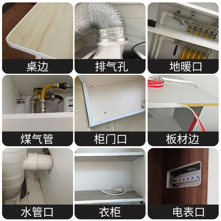 Description Picture 2 of item1 M Self Adhesive Edge Banding for Wood Furniture Wardrobe Wine Cabinets Desk Etc Edge Guard Strip Decoration PVC Edge Tape