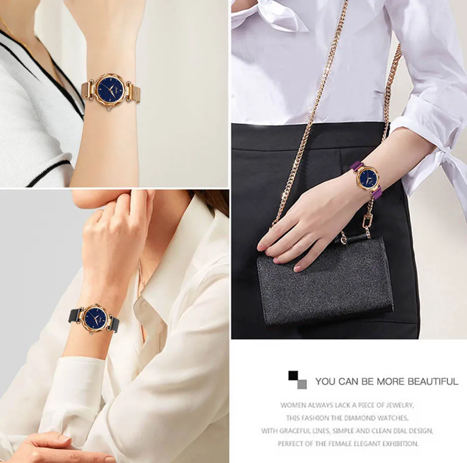Montre Femme, SUNKTA, женские часы, модные, магнит, сетка, с часами, женские, спортивные, водонепроницаемые, кварцевые, наручные часы, Relogio Feminino